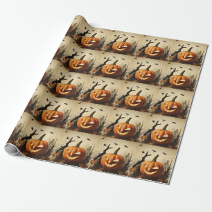 Papel De Presente Coleção de Halloween de Pumpkin Spooky