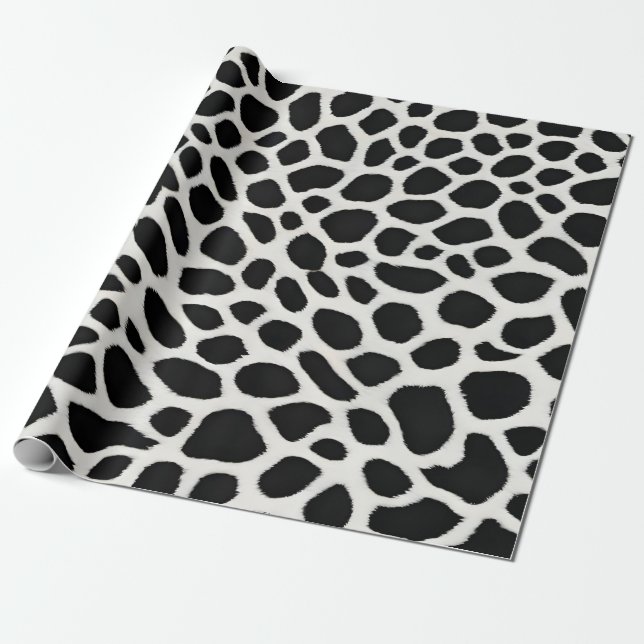 Papel De Presente Coleção de Leopardo Branco de Luxo Popular Elegant (Desenrolado)
