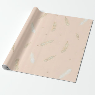 Papel De Presente Coleção de Luxo Boho Modern Feathers