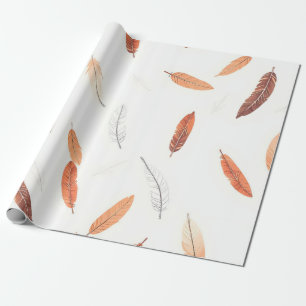 Papel De Presente Coleção de Luxo Boho Popular Penas