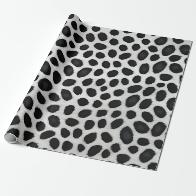 Papel De Presente Coleção de Luxo Moderno e Leopardo Branco (Desenrolado)
