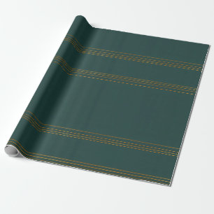 Papel De Presente Coleção de Textura Dourada Verde Popular Linen, de