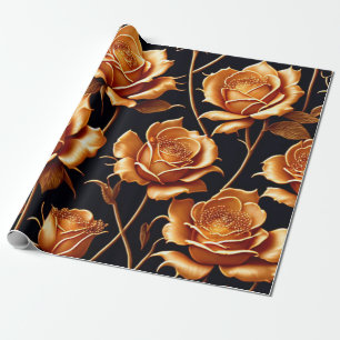 Papel De Presente Coleção Dourada de Rosa Trendy Luxury Boho