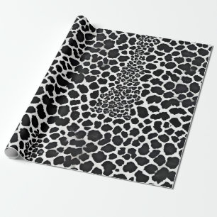 Papel De Presente Coleção Elegante de Leopardo Branco Moderno de Lux