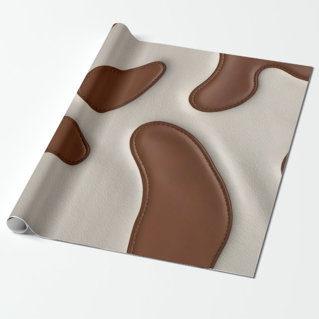 Papel De Presente Coleção Elegante Luxuosa Moderna em Couro de Vaca  (Desenrolado)