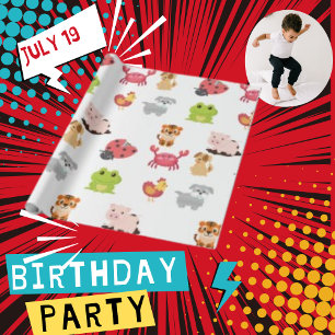 Papel De Presente Coleção Mínima de Cômicos Animal