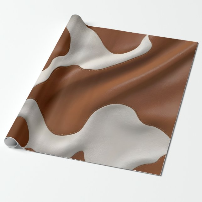 Papel De Presente Coleção Moderna de Couro de Vaca Falso Luxuoso Ele (Desenrolado)