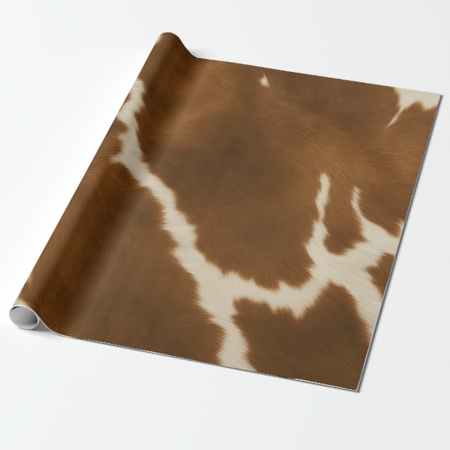 Papel De Presente Coleção Moderna de Couros de Vaca Erva (Desenrolado)
