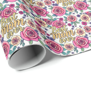 Papel De Presente Coleção Moderna Floral de Luxo