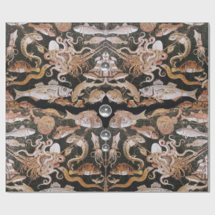 Papel De Presente COLEÇÃO POMPEII/OCEANO — CENA DE VIDA MARÍTIMA Náu