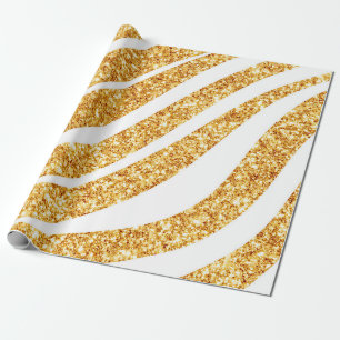 Papel De Presente Coleção Popular de Boho de Glitter Dourada do Mar