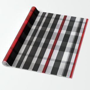 Papel De Presente Coleção Popular de Xadrezes Pretas Abstrato