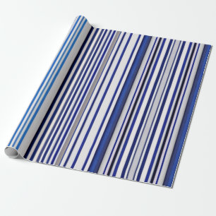 Papel De Presente Coleção Trendy Summer Marinho Blue Boat Strips