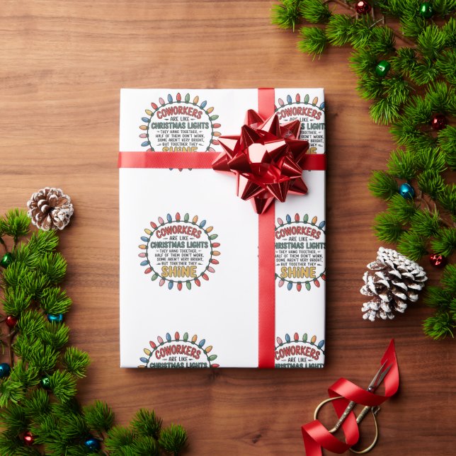Papel De Presente Colegas São Como Luzes de Natal Trabalho de Escrit (Presente de Natal)