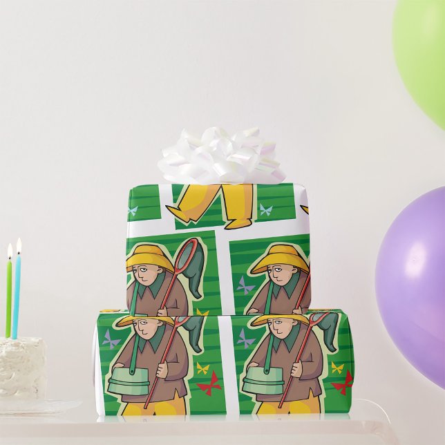 Papel De Presente Coletor de Borboletas (Criador carregado)