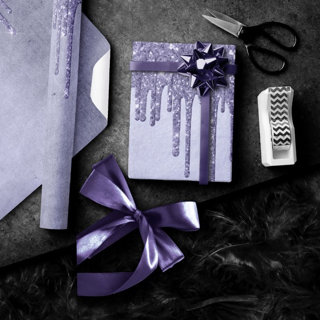 Papel De Presente Coletor Roxo | Altura de Lavanda Chic (Criador carregado)