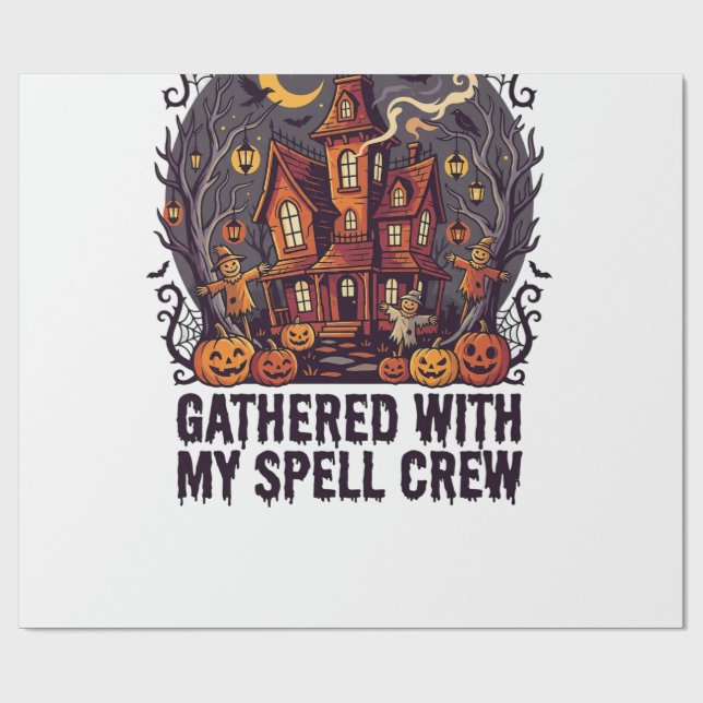 Papel De Presente Colheita Assombrada de Halloween (Aberto)