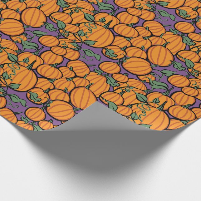 Papel De Presente Colheita da abóbora no roxo (Ponta)