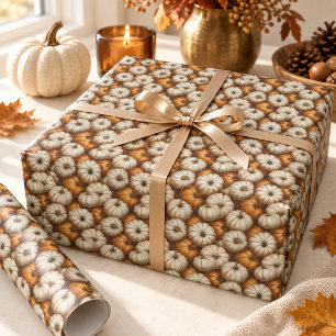 Papel De Presente Colheita de Abóbora de Outono Halloween Dia de Açã