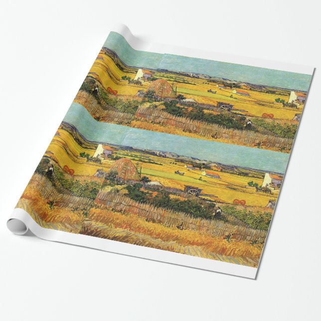 Papel De Presente Colheita em La Crau, com Montmajour. (Desenrolado)