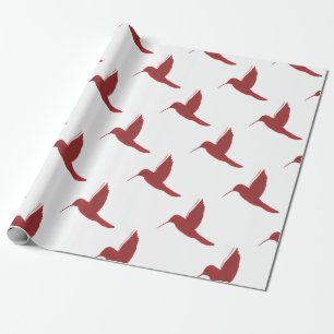 Papel De Presente Colibri vermelho