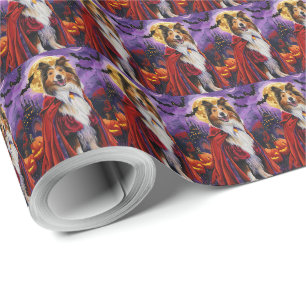 Papel De Presente Colie Rough Halloween Vampiro Abóboras Assustador