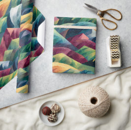 Papel De Presente Colinas Cubistas Vibrantes | Arte do Pico Cristali