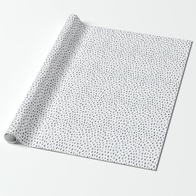 Papel De Presente Colírio de aquarela, padrão uniforme de indigo. (Desenrolado)
