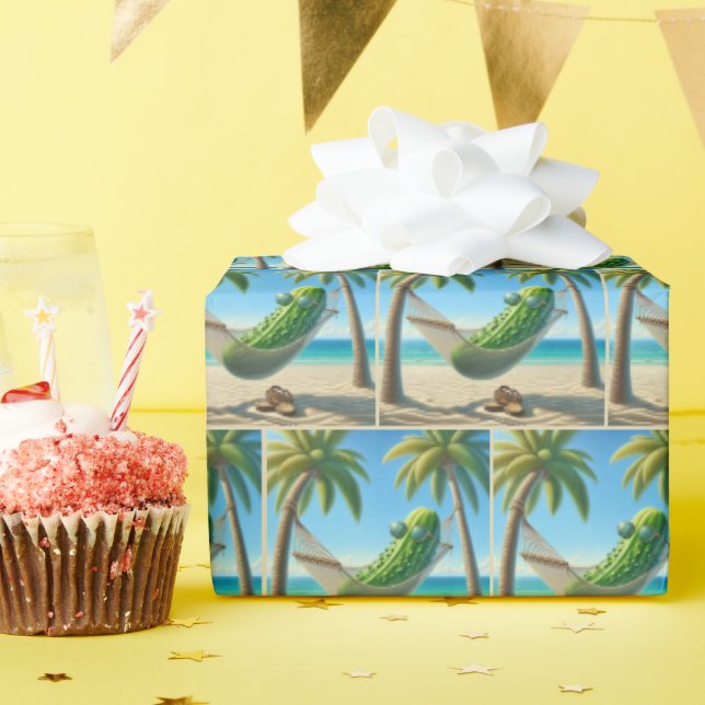 Papel De Presente Colírio Verde em Hammock (Festa de aniversário)