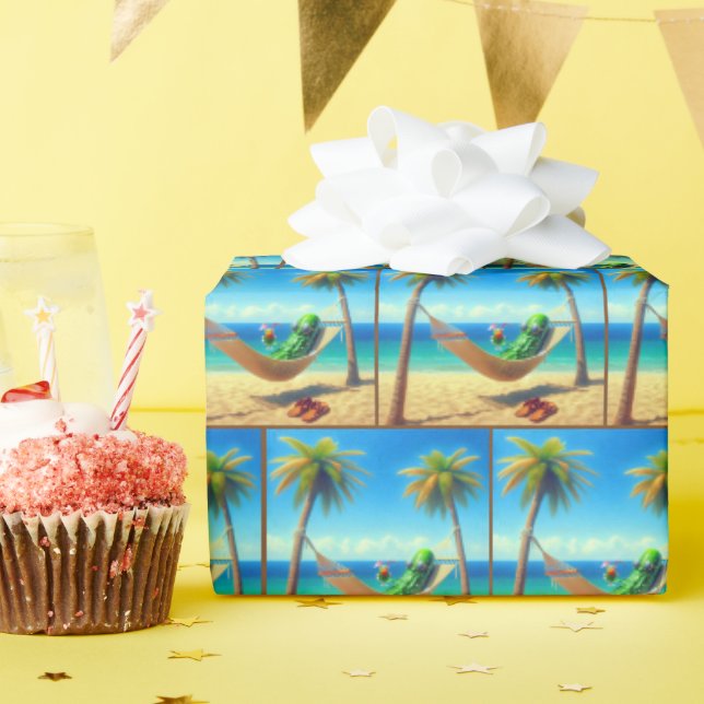 Papel De Presente Colírio Verde em Hammock (Festa de aniversário)