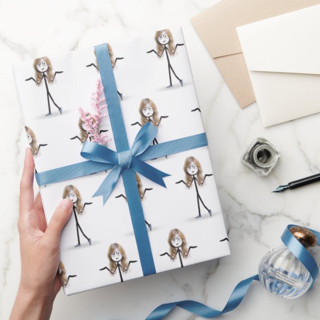 Papel De Presente Coloque a figura com tênis de vidro (Presentear)