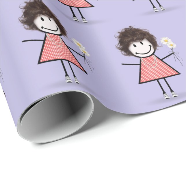 Papel De Presente Coloque a figura nos tênis em roxo (Ponta do rolo)