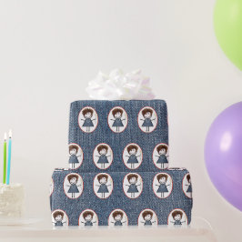 Papel De Presente Coloque a figura nos tênis na ponta azul