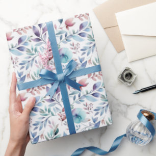 Papel De Presente Coloração aquosa, cor-de-rosa, azul-botânica,