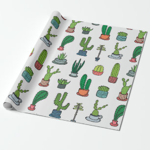 Papel De Presente Coloração da Coleção de Cactos
