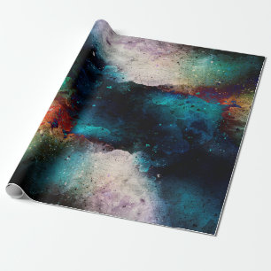 Papel De Presente Coloração d'água abstrato de arte em segundo pl