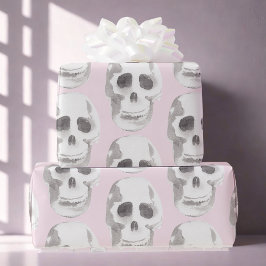Papel De Presente Coloração d'água rosa do Pastel Halloween