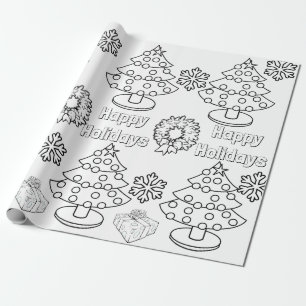 Papel De Presente Coloração para a árvore de Natal dos miúdos