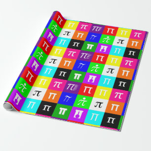 Papel De Presente colorblock feliz pi day geometry science