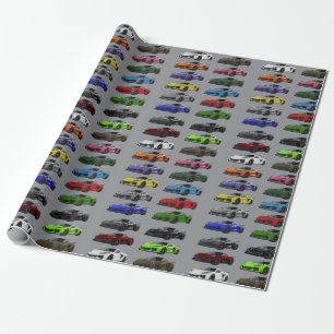Papel De Presente Colores Arco-Íris C8 Corvette Sports Car - Mão Des