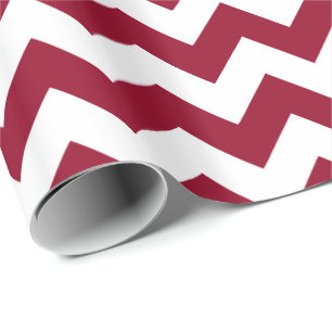 Papel De Presente Colores Escolares Chevron Gift Wrap-Burgundy e Whi