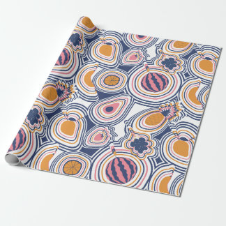 Papel De Presente Colorful Abstract Fruit Pattern