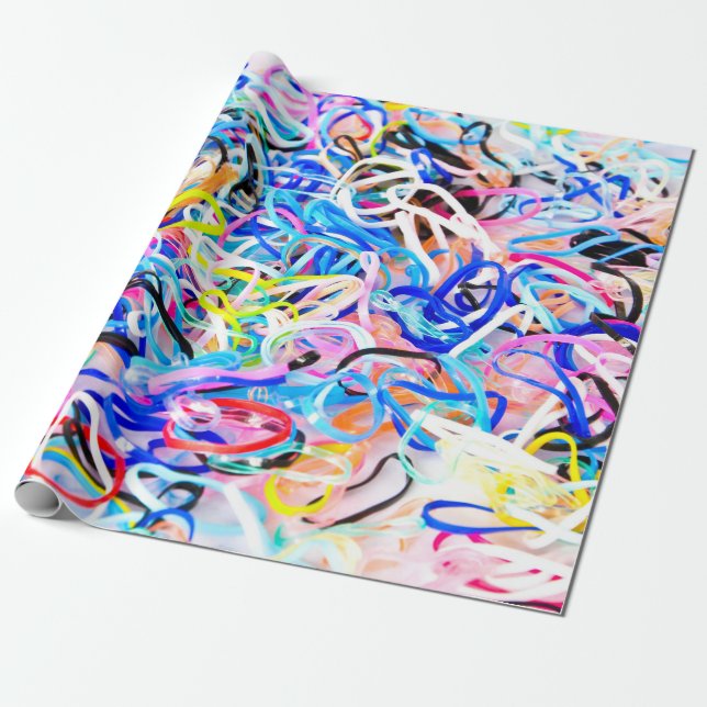 Papel De Presente Colorful Elastic Rubber Bandsabstract,background,b (Desenrolado)