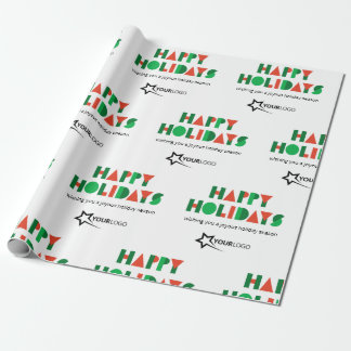 Papel De Presente Colorful Happy Holidays Custom Logo Business