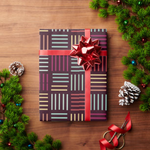 Papel De Presente Colorful Lines Squared