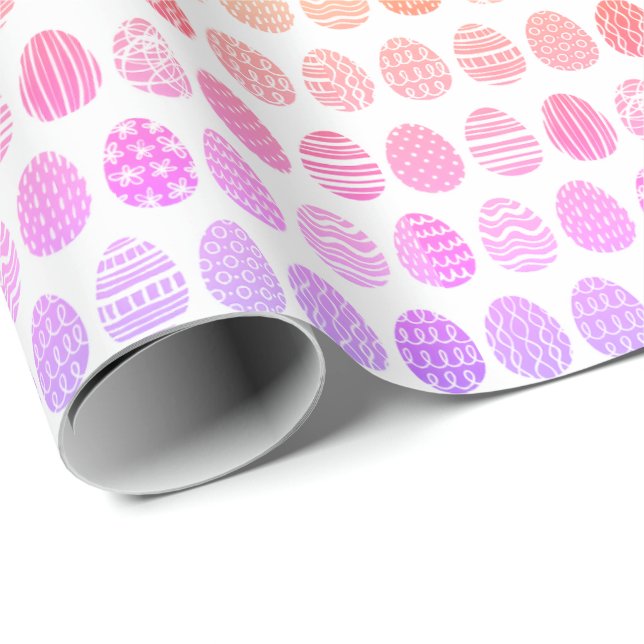 Papel De Presente Colorful modern Easter Eggs Pattern  (Ponta do rolo)
