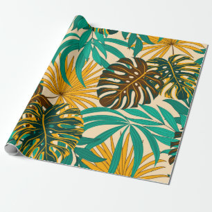 Papel De Presente Colorful seamless pattern with tropical plants and