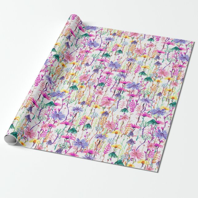 Papel De Presente colorful vibrant garden (Desenrolado)