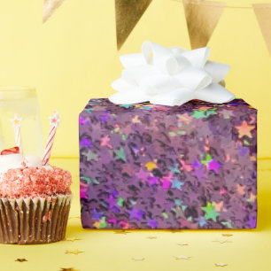 Papel De Presente Colorida Abstrato Starry Glitter