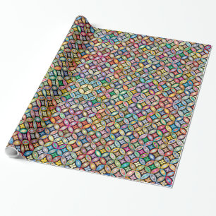 Papel De Presente Colorida Art Nouveau Floral